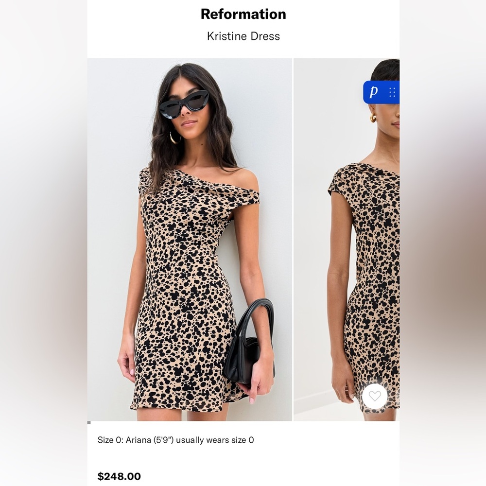 🤎 NWT 🤎 Reformation One-Shoulder Dress - Black and Tan